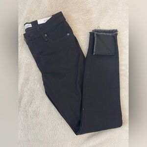 NWT LOFT Women's Modern Skinny Black Jeans with stylish slit